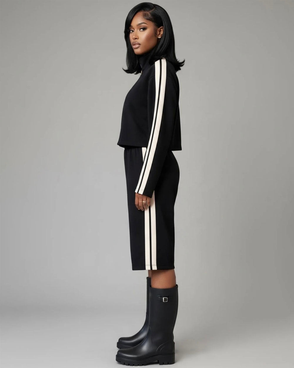 Track Record Zip-Up Capri Set
