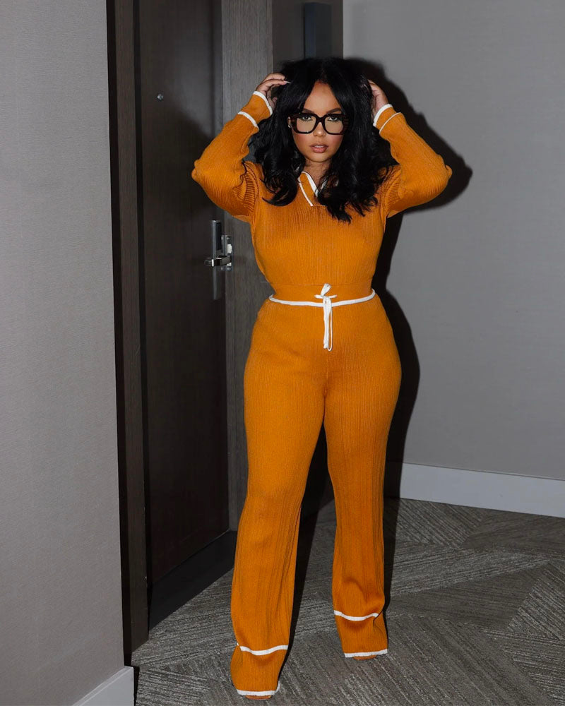 Travel Lounge Pant Set ORANGE