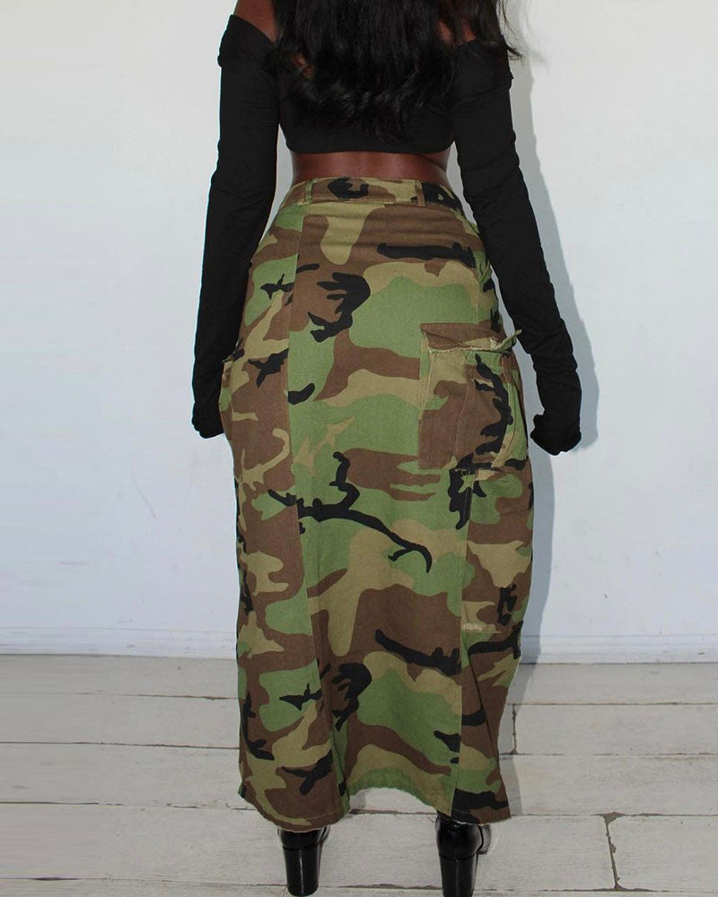 True Army fatigue Woodland Camo Skirt
