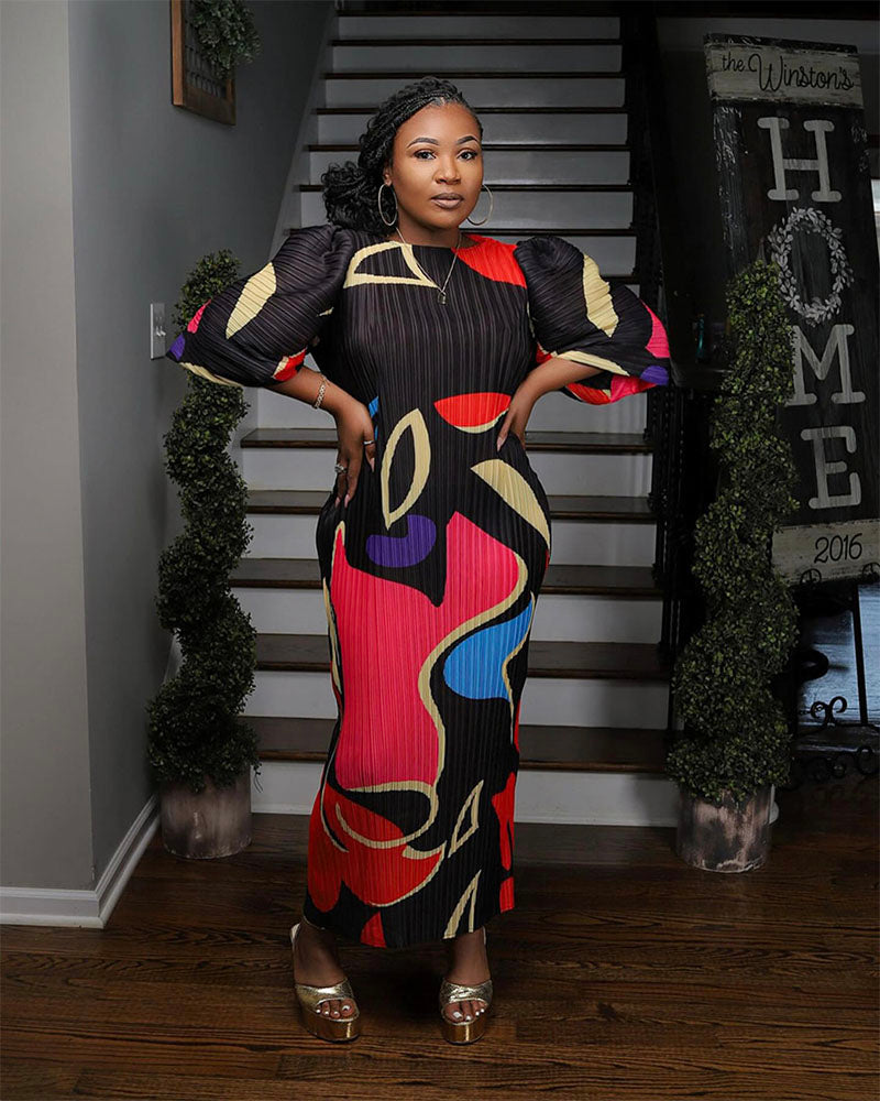 Twirl in Color Pleated Dress