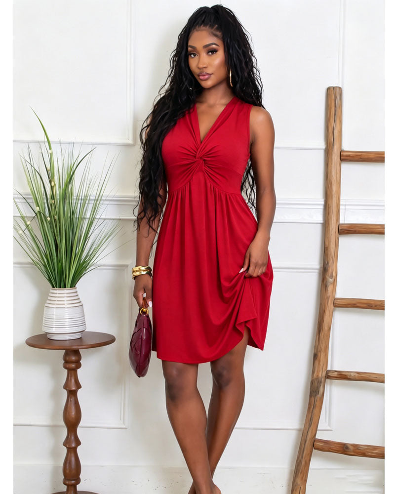 Twist Front Swing Dress