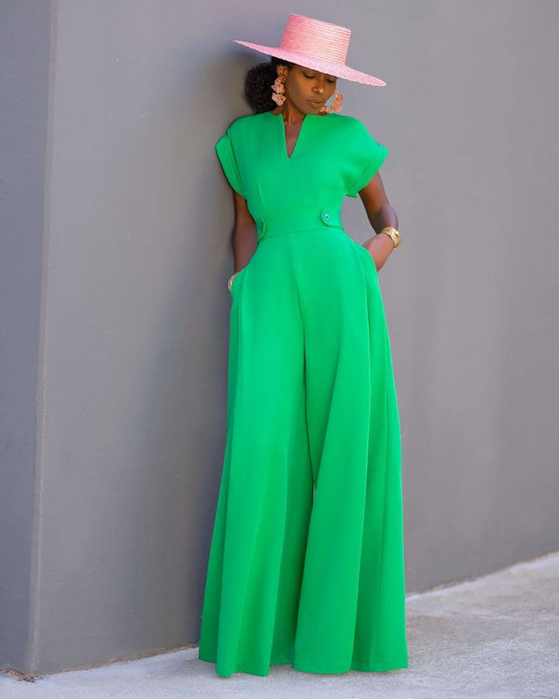 Urban Cap Sleeve Jumpsuit Green