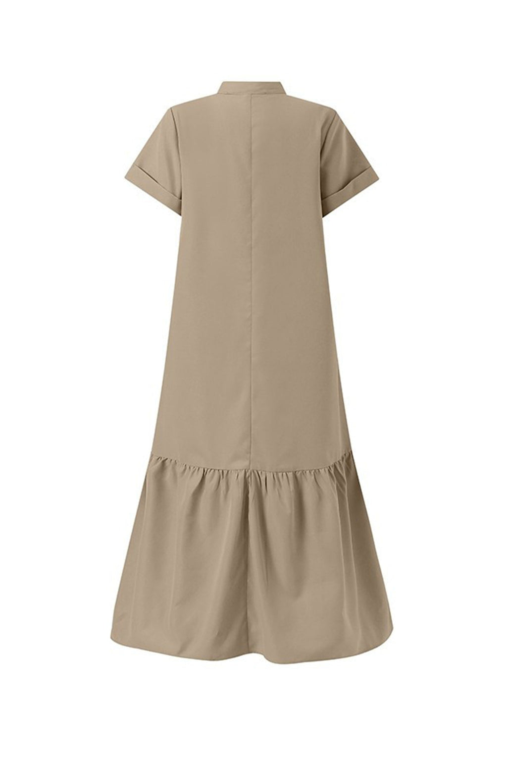 V Neck Short Sleeve A-line Dress
