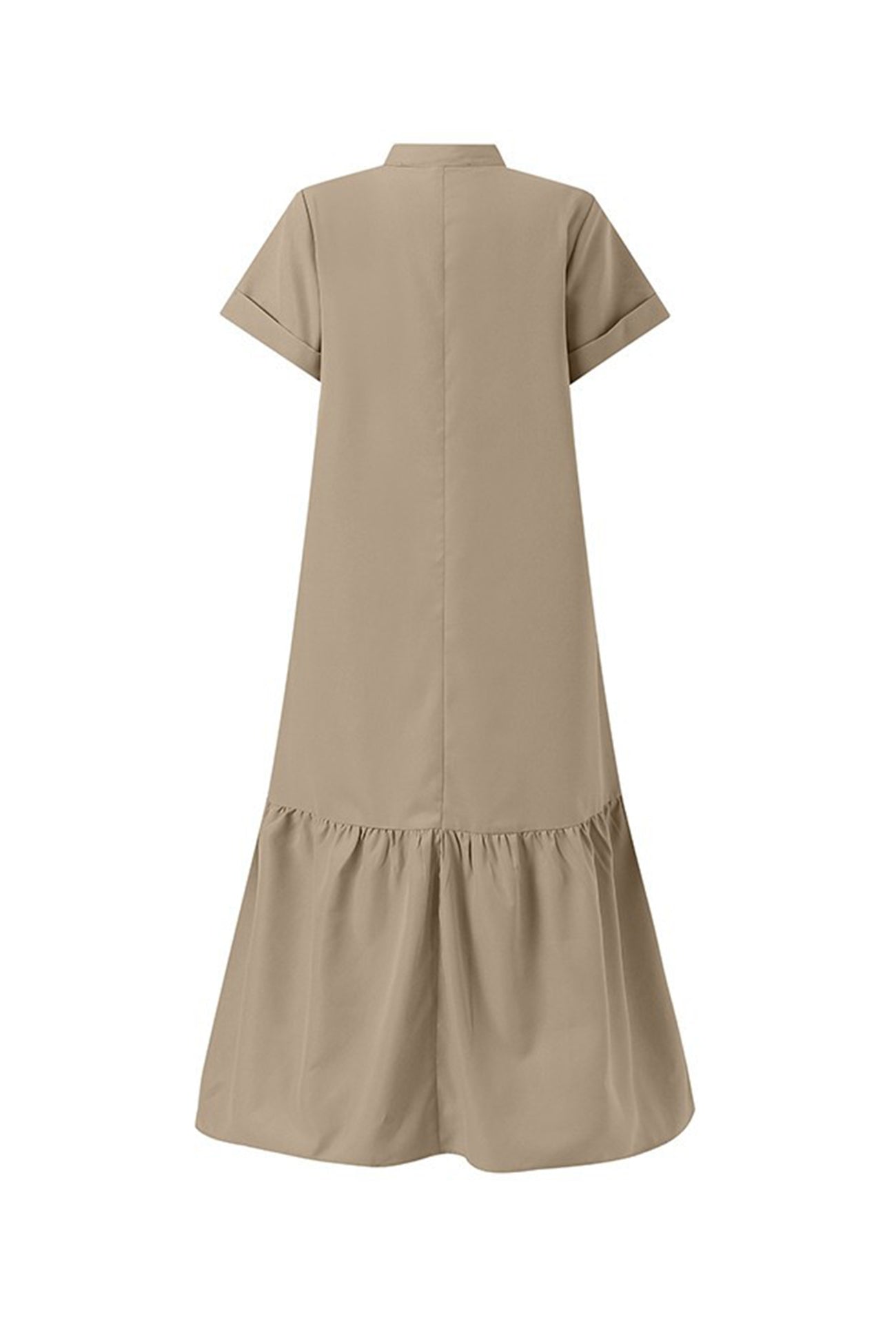 V Neck Short Sleeve A-line Dress