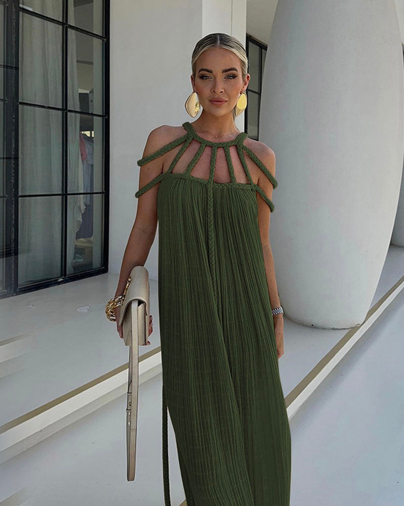 Vacation Maxi Dress Army Green One Size Fits up to 2XL