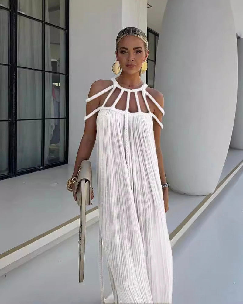 Vacation Maxi Dress White One Size Fits up to 2XL