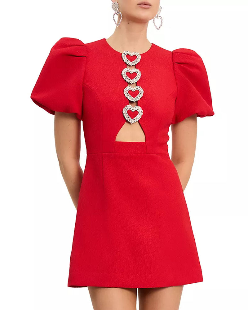 Veronica Cady Mini Dress Red