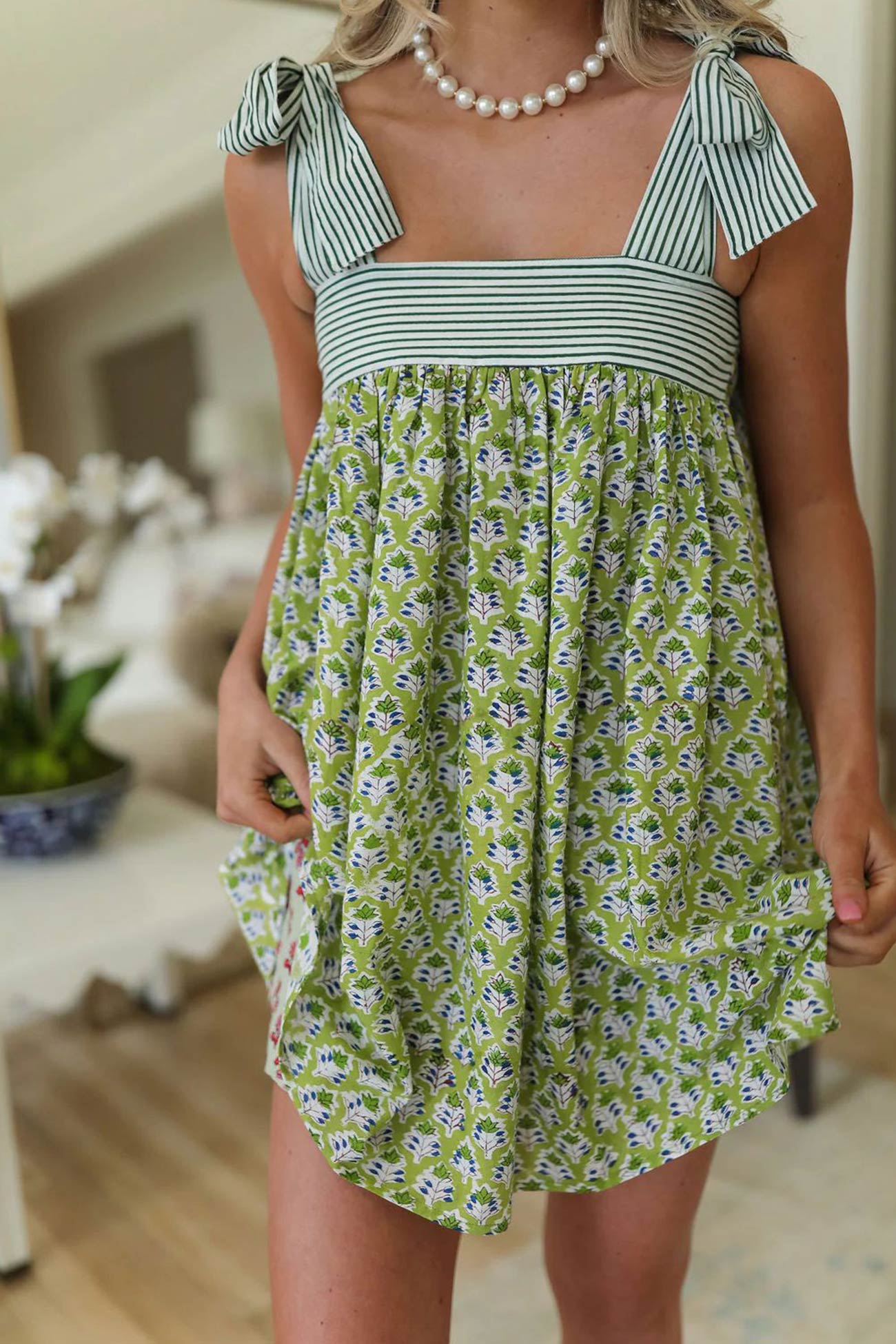 Vintage Strappy Floral Print Mini Dress