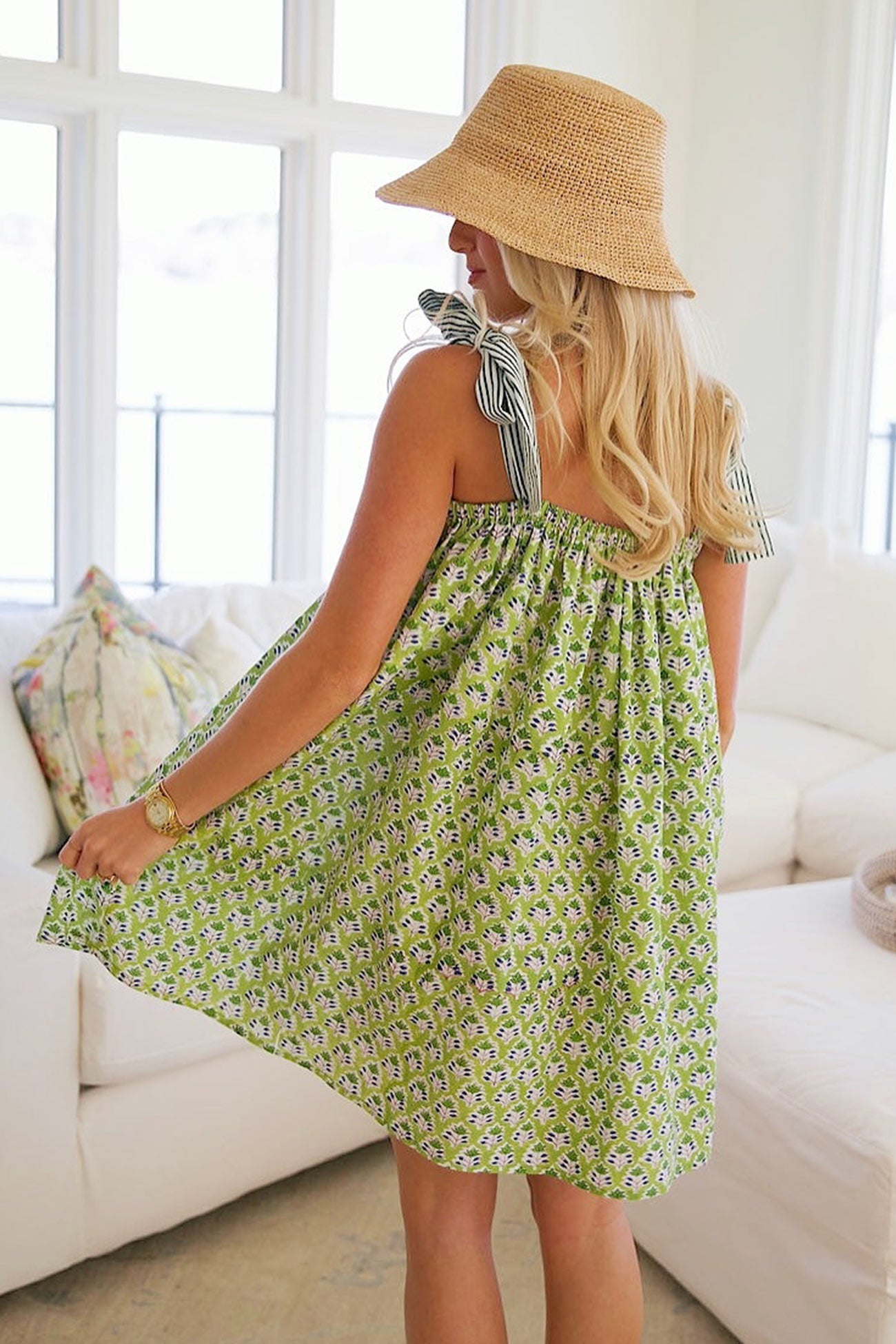 Vintage Strappy Floral Print Mini Dress