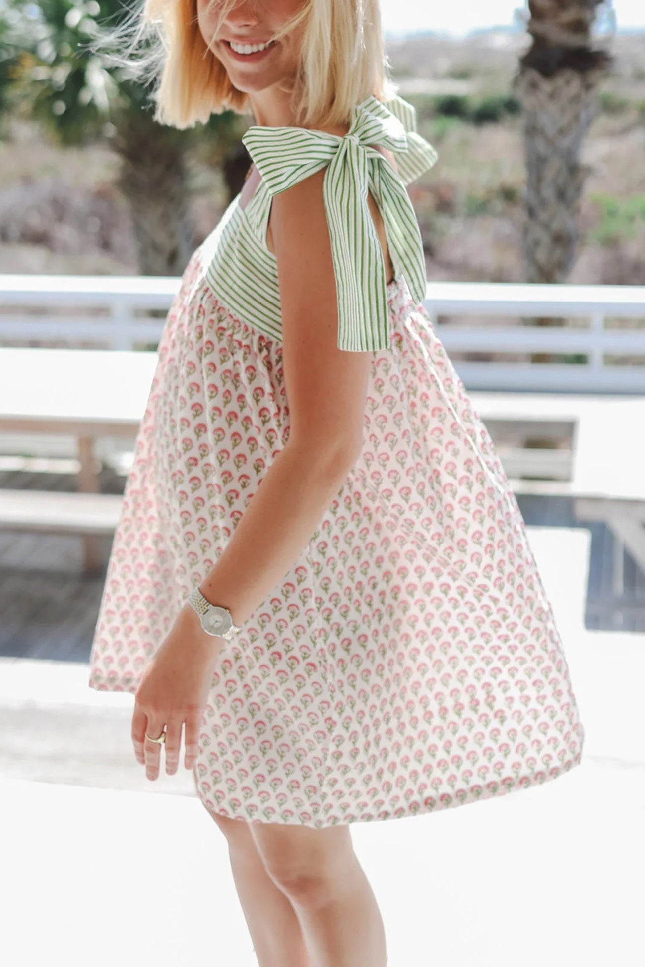 Vintage Strappy Floral Print Mini Dress