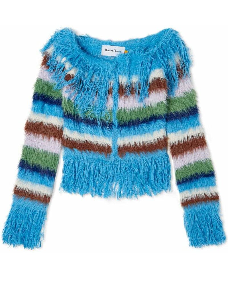 Vivienne Faux Feather Knit Cardigan
