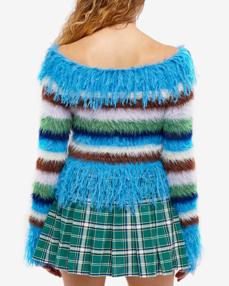 Vivienne Faux Feather Knit Cardigan