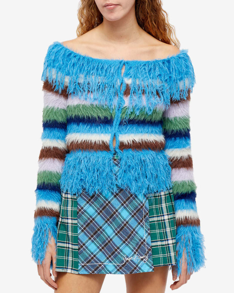 Vivienne Faux Feather Knit Cardigan