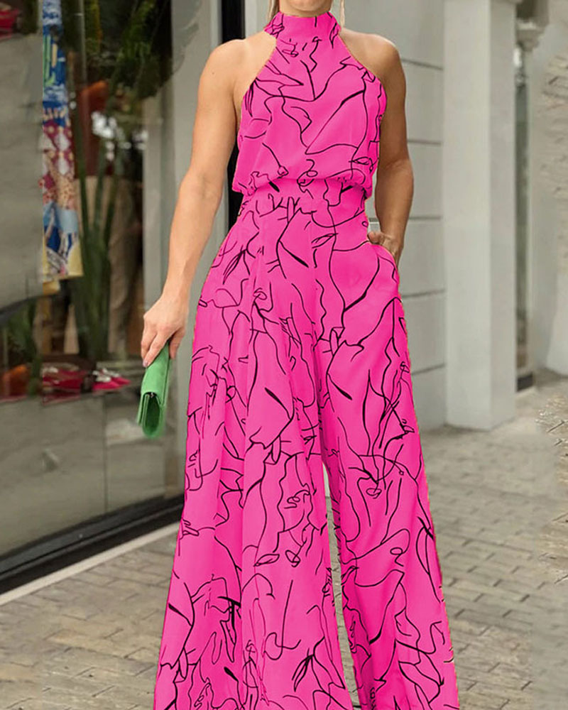 Waiting For Action Jumpsuit Hot Pink