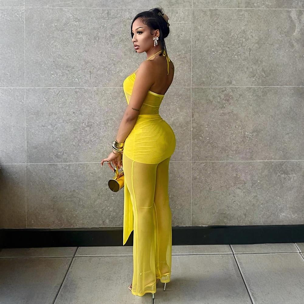 Bare Bold Mesh Maxi Dress