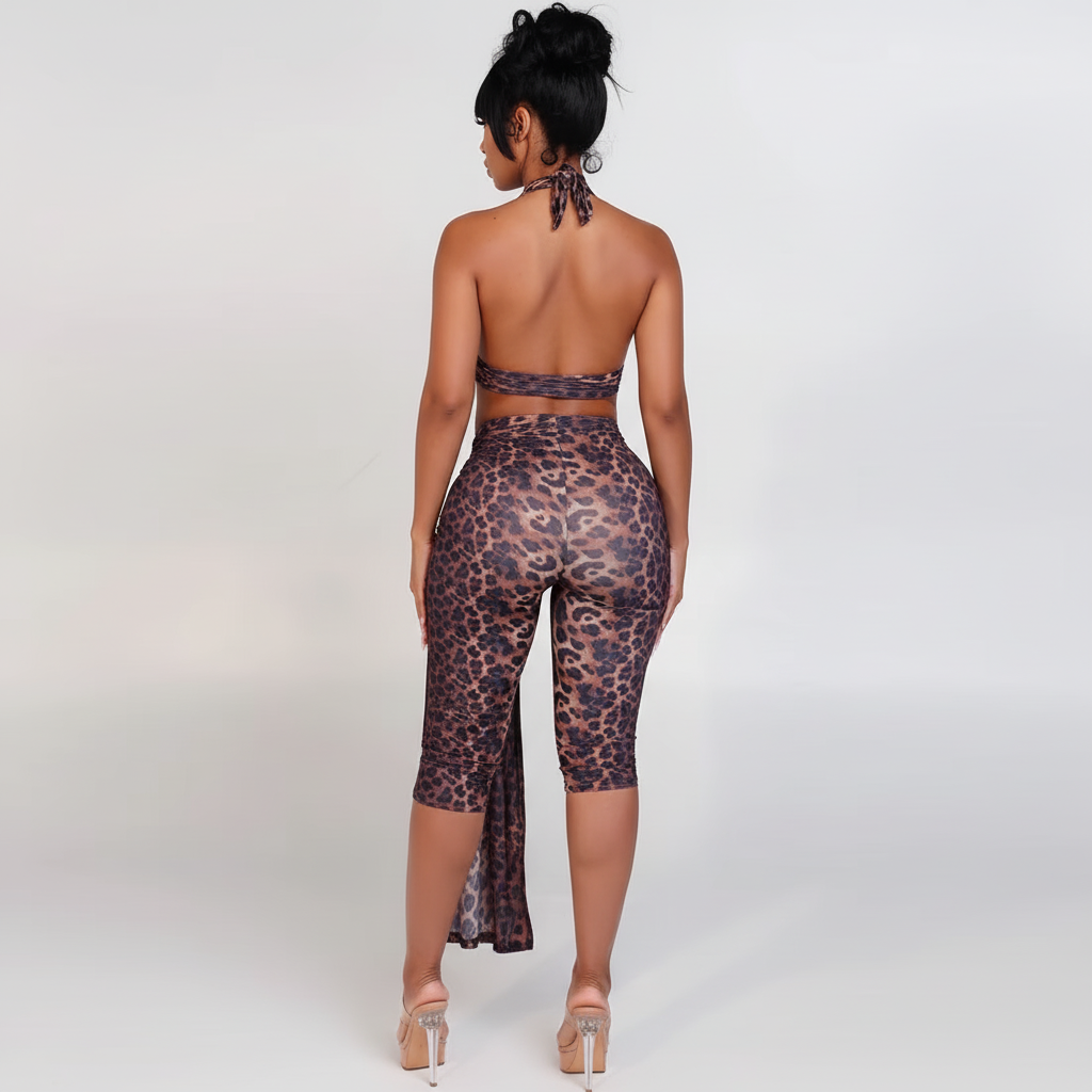 Temptation Wrap Leopard Jumpsuit