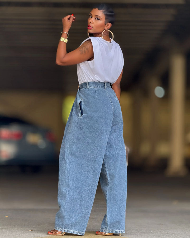 LOVE Layered Denim Pants