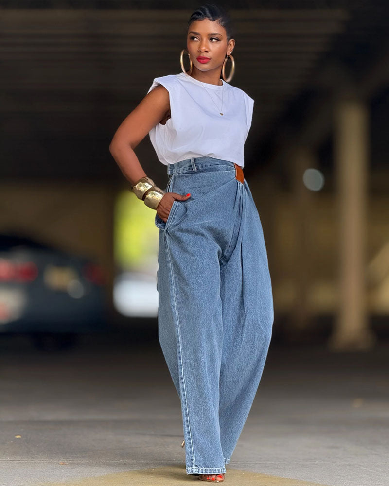 LOVE Layered Denim Pants