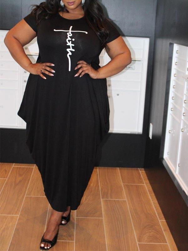 Robe t-shirt asymétrique avec logo