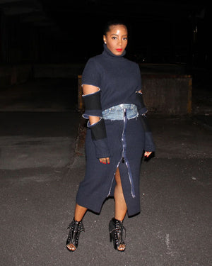 Zipper Sweater Skirt Set-Sold Separately