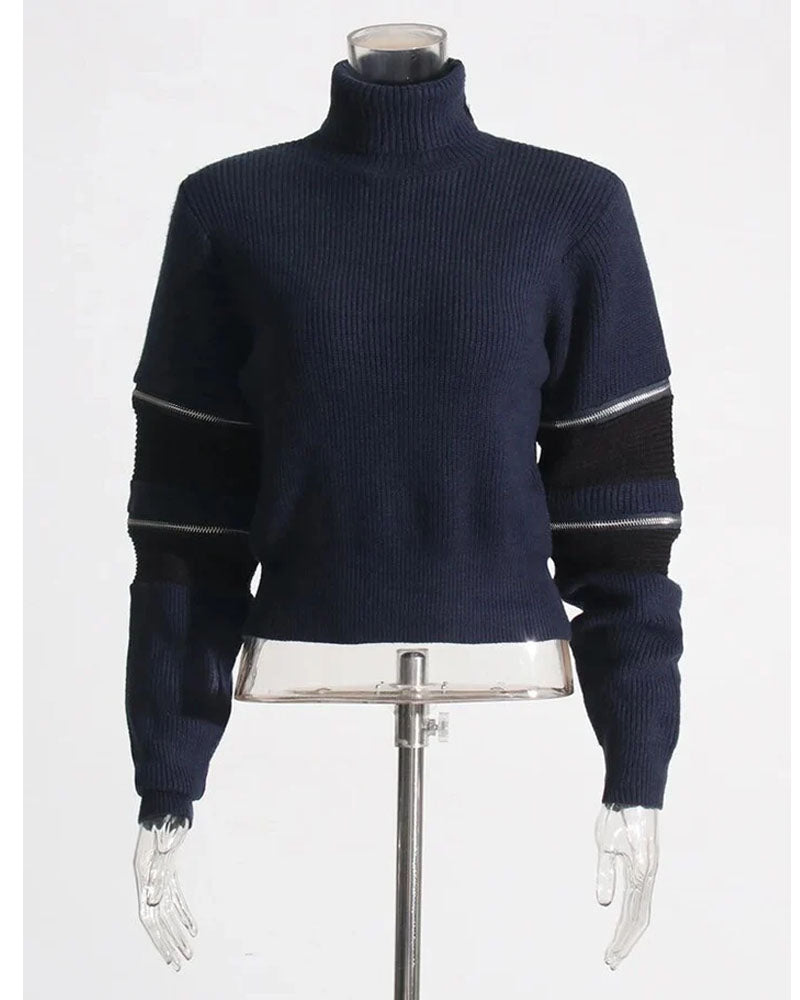 Zipper Sweater Skirt Set-Sold Separately