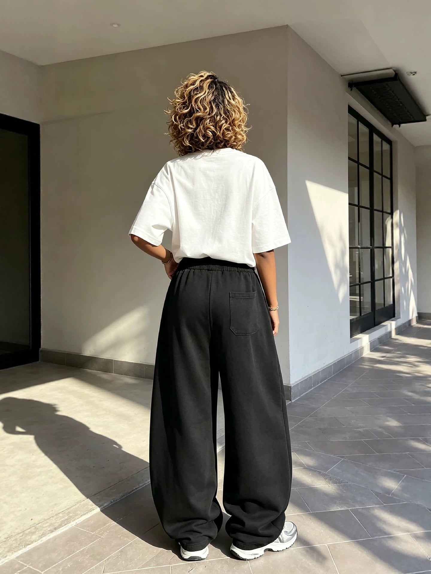 Lip Letter Print Washed Cuffed Sweatpants for Casual Streetwear