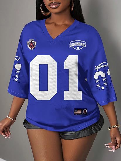 Y2K Breathable Quick-Dry Mesh V-Neck Printed Soccer Jersey