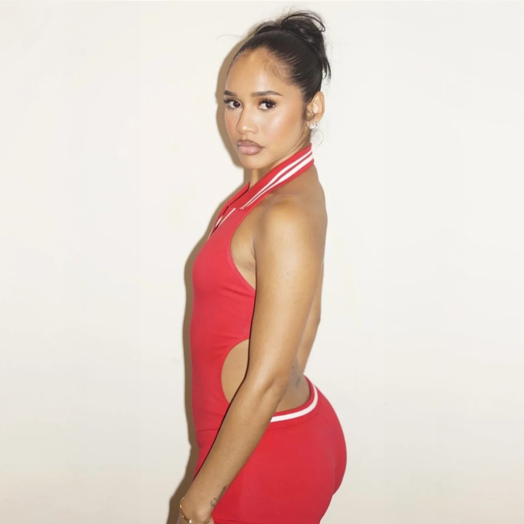 Sporty Halter Backless Playsuit