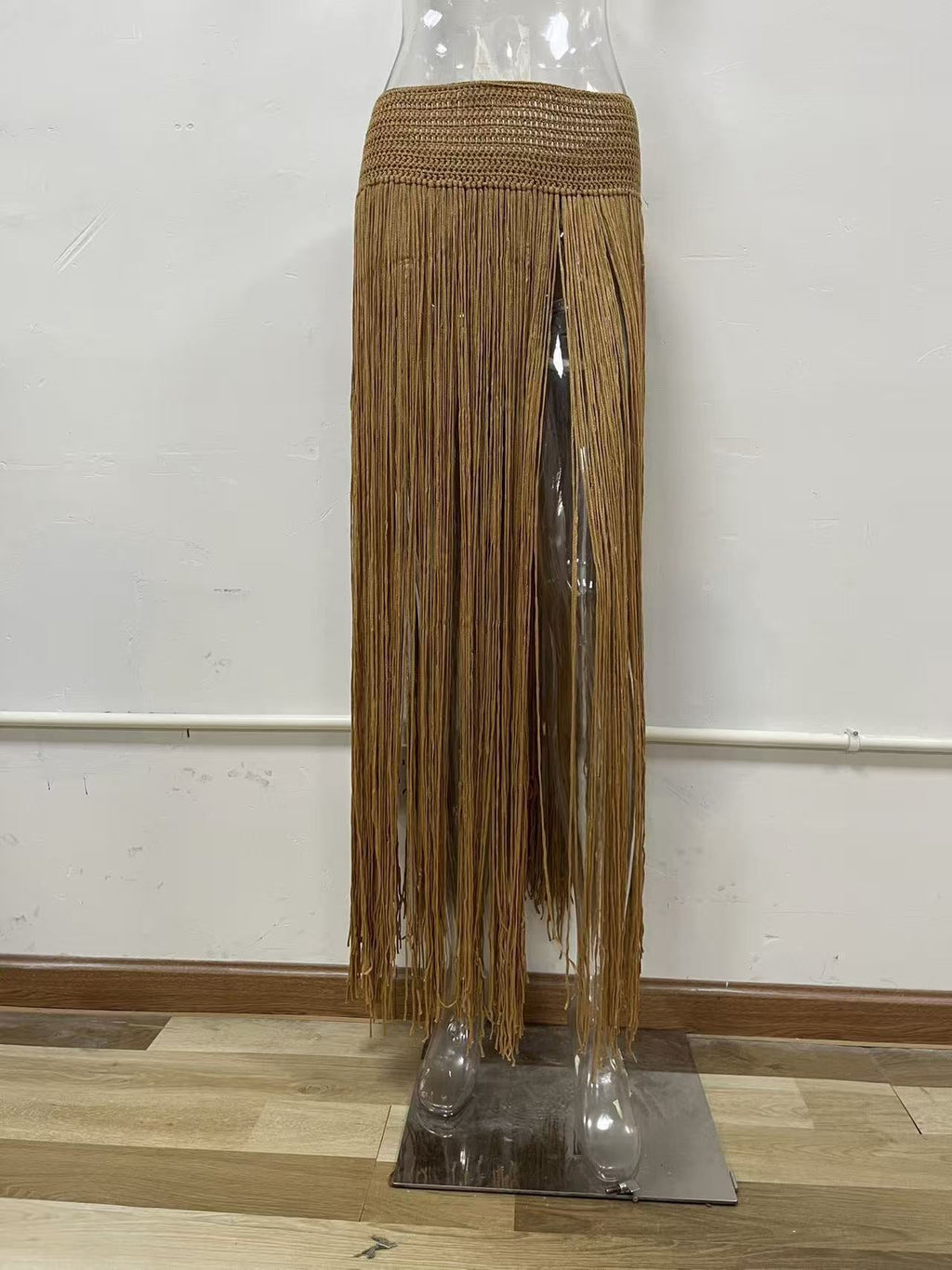 Crocheted Fringe See-Through Beach Skirt for Summer Beachwear
