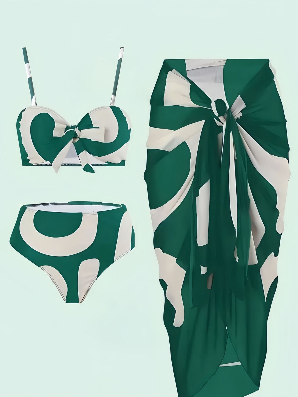 Two-Piece Bikini & Beach Skirt Swimsuit Set