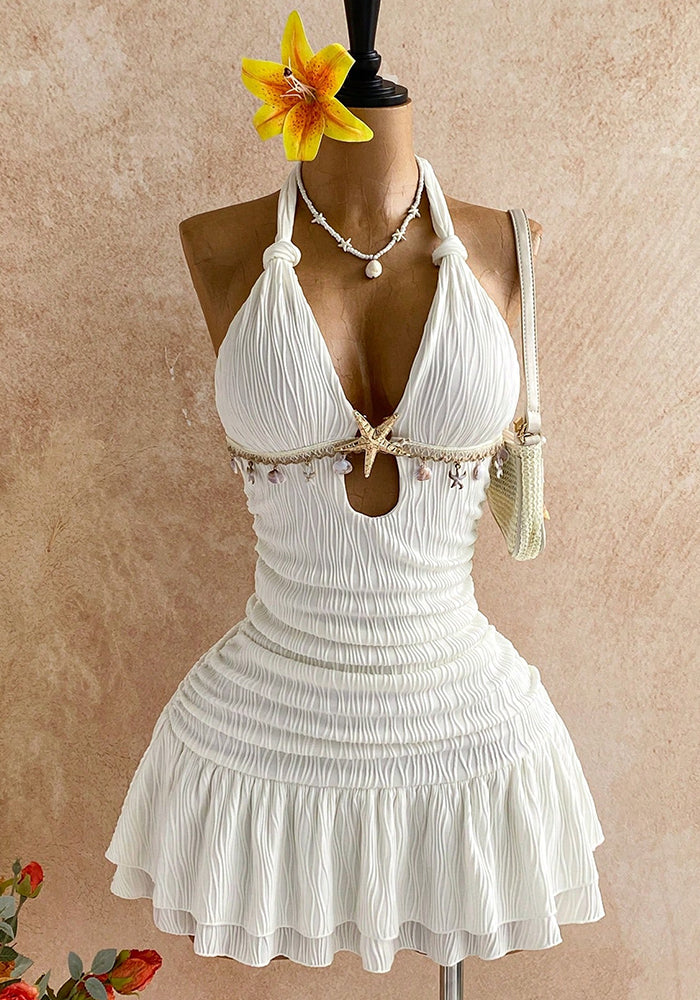 Halter Neck Lace-Up Backless Dress for Holiday Parties