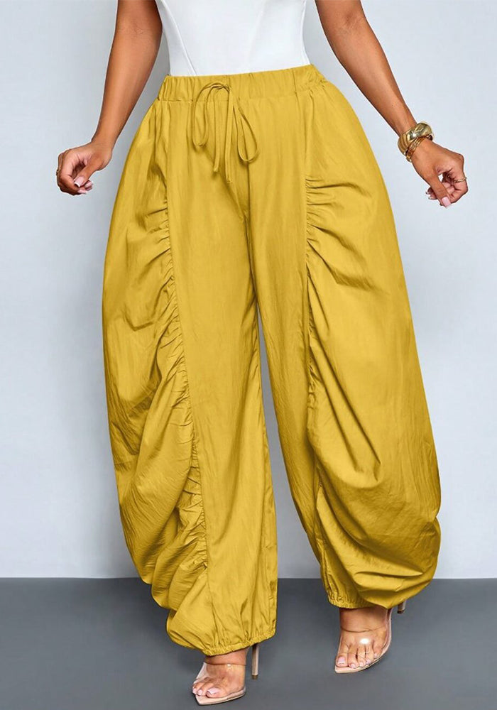 Ruched Lantern Jogger Pants for Casual Wear