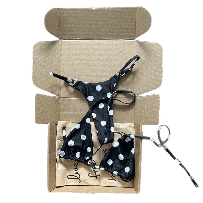 Polka Dot Spaghetti Strap Two-Piece Bikini Swimsuit for Beach Holidays