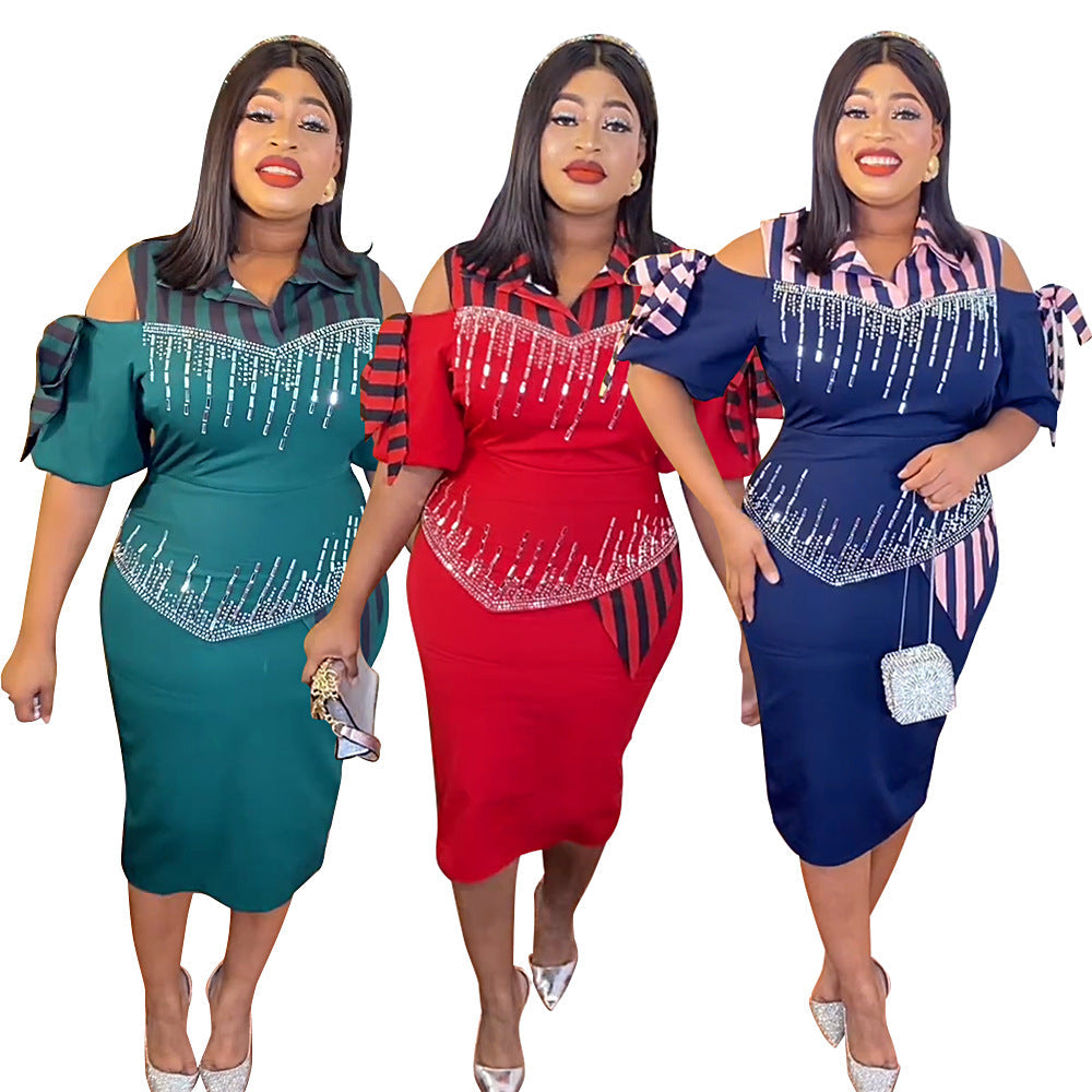 Plus Size African Fitted Bodycon Dress for Formal Events