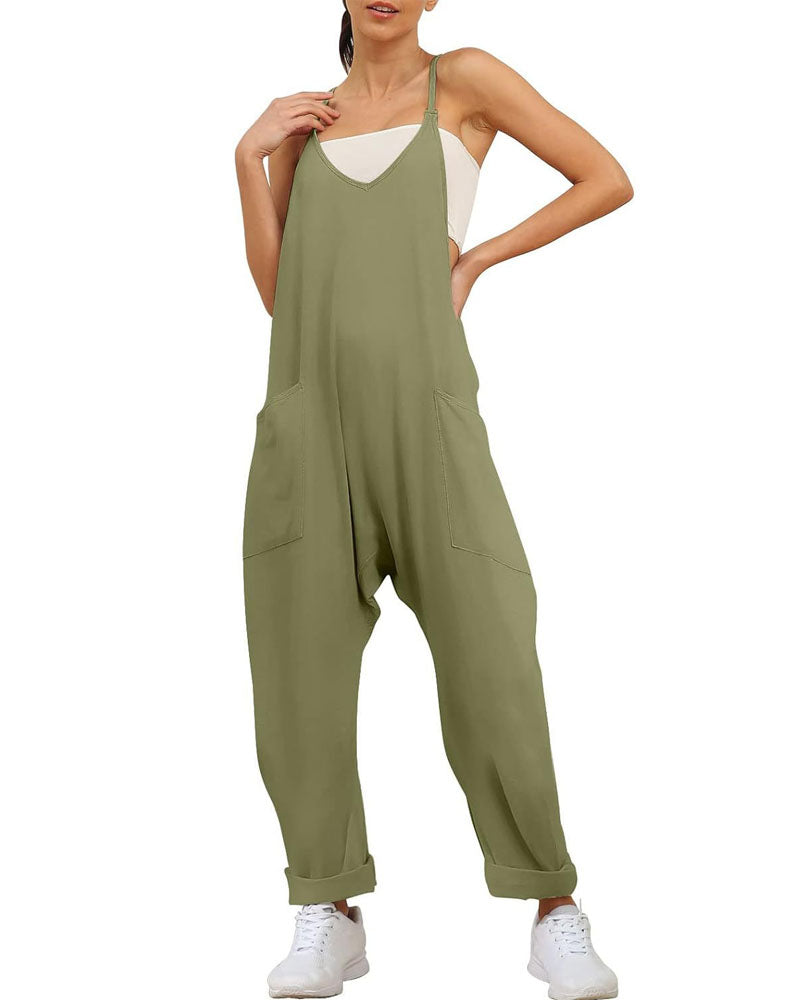 Big Pockets Jumpsuit OLIVE GREEN