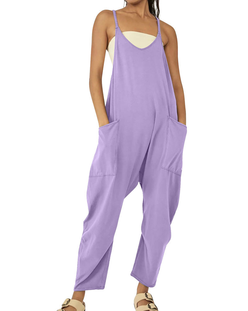 Big Pockets Jumpsuit LIGHT PURPLE
