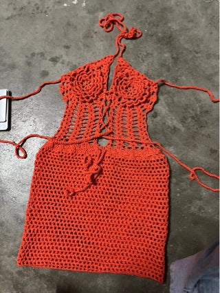 Crochet Knitted Bikini Bodycon Beach Dress for Beachwear
