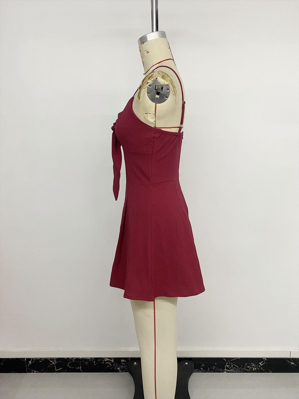 Solid Bow Strap V-Neck Romper for Spring/Summer Casual