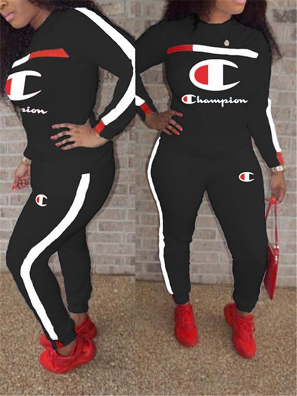Logo Embroidery Sweatshirt & Pants Set--Clearance