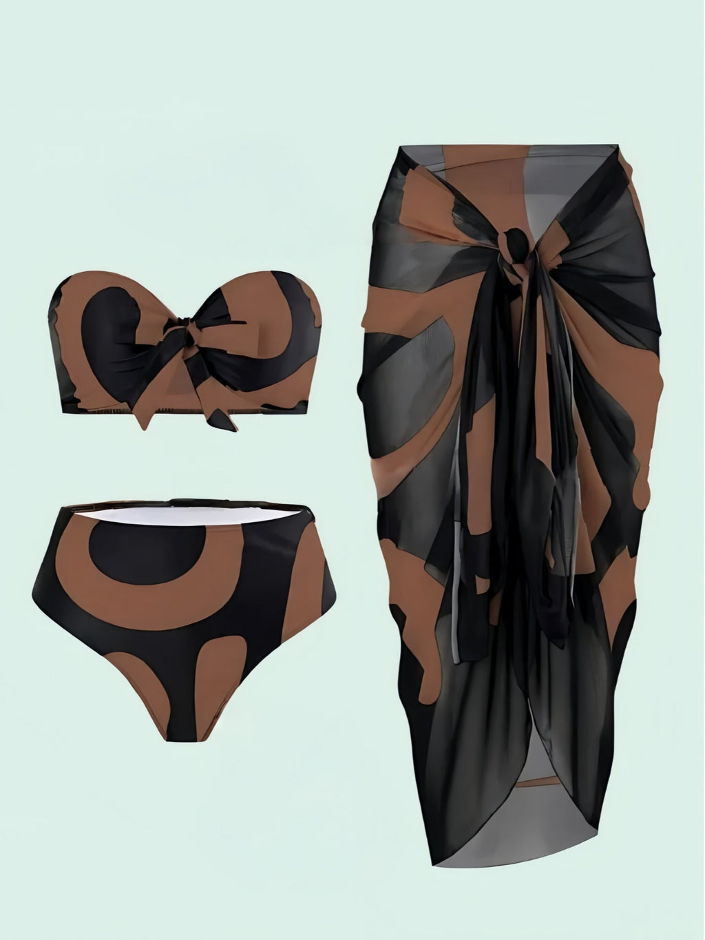 Two-Piece Bikini & Beach Skirt Swimsuit Set