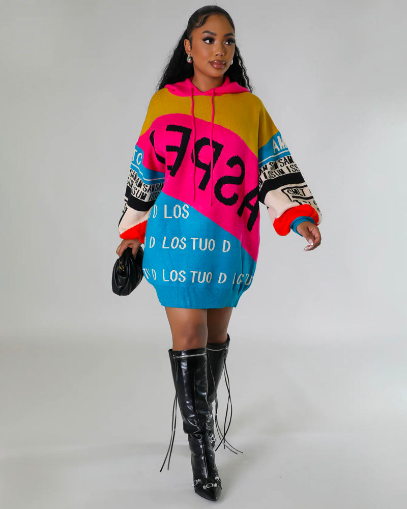 Too Cozy Sweater Dress HOTPINK One Size Fits up to 2XL