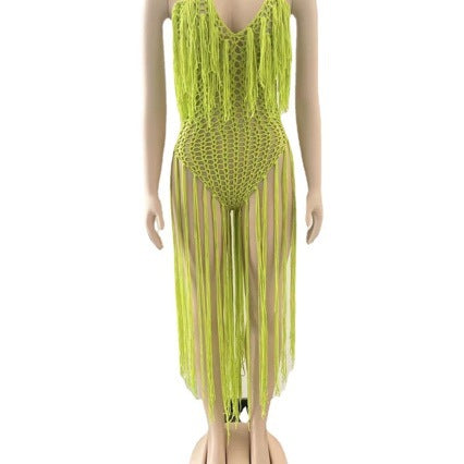 Crochet Tassel Beach Dress for Beachwear
