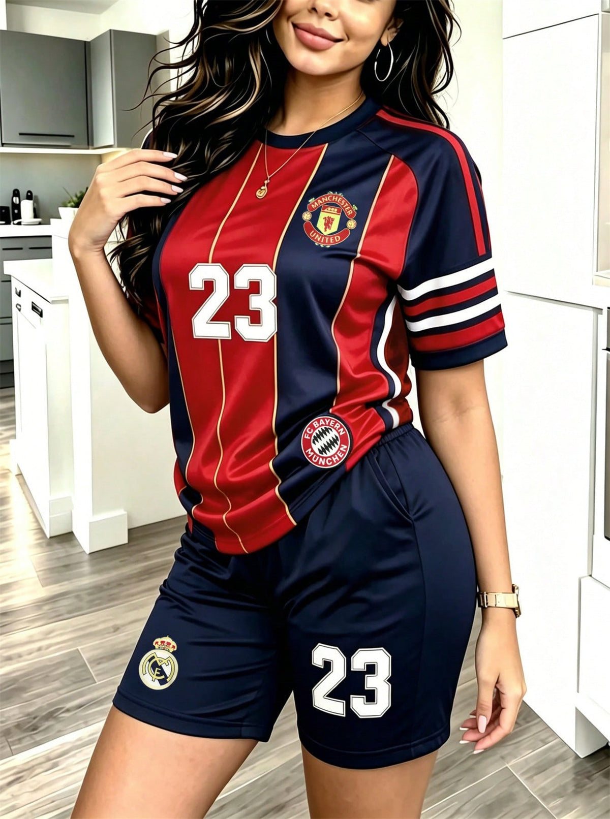 Short Sleeve Jersey & Shorts Two-Piece Set for Spring & Summer Casual