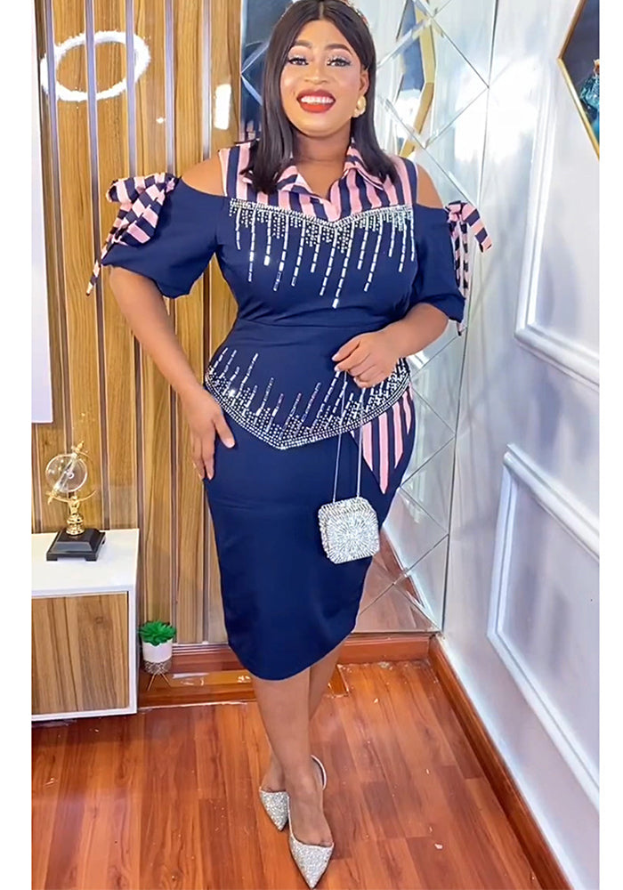 Plus Size Chiffon Patchwork African Maxi Dress for Spring & Summer Events
