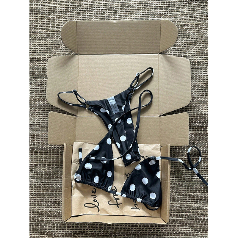 Polka Dot Spaghetti Strap Two-Piece Bikini Swimsuit for Beach Holidays