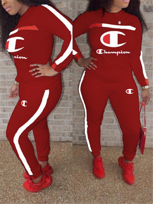 Logo Embroidery Sweatshirt & Pants Set--Clearance