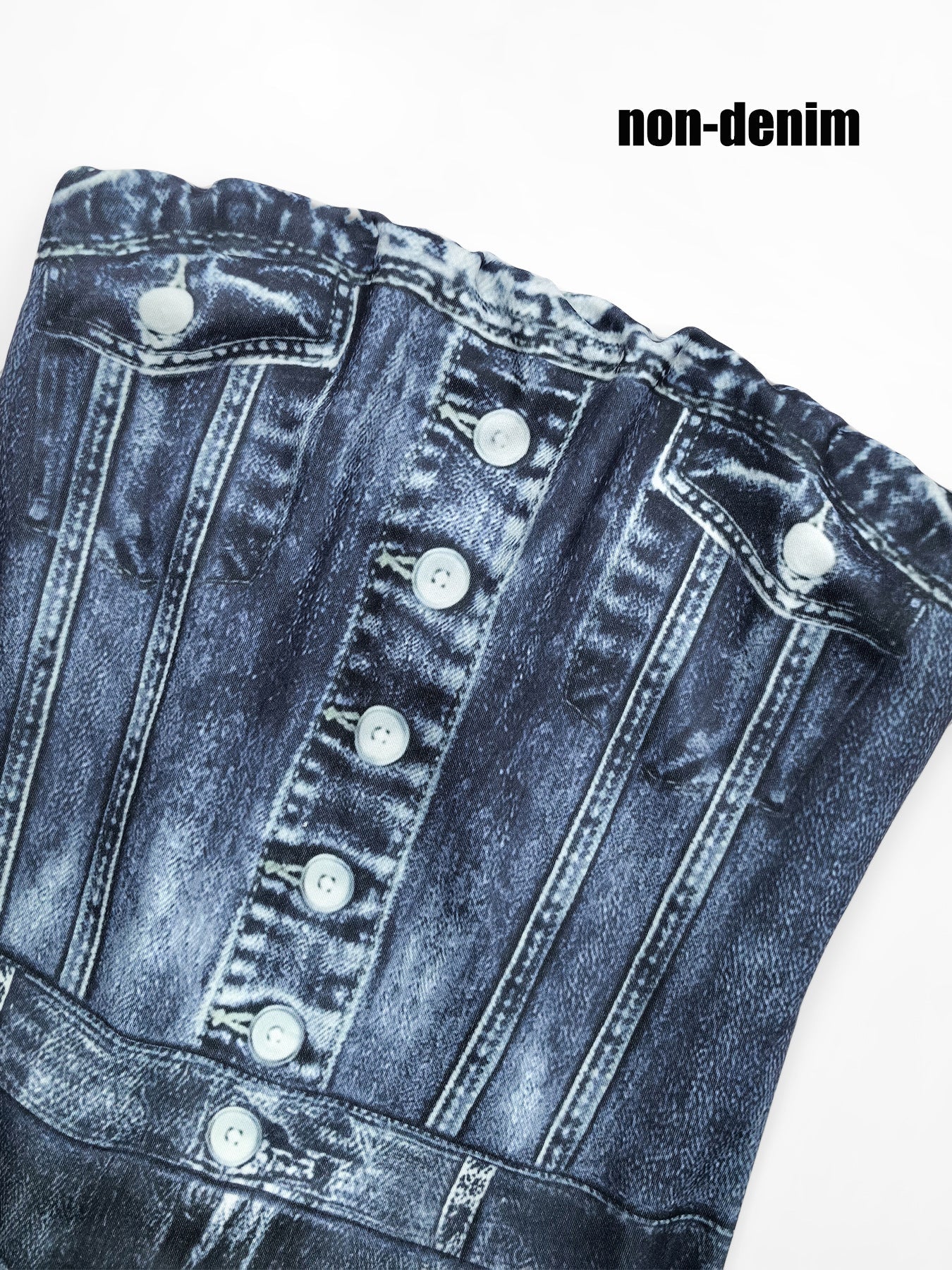 Denim Pattern Printed Slim Stretch Overall Jumpsuit for Spring & Summer Casual