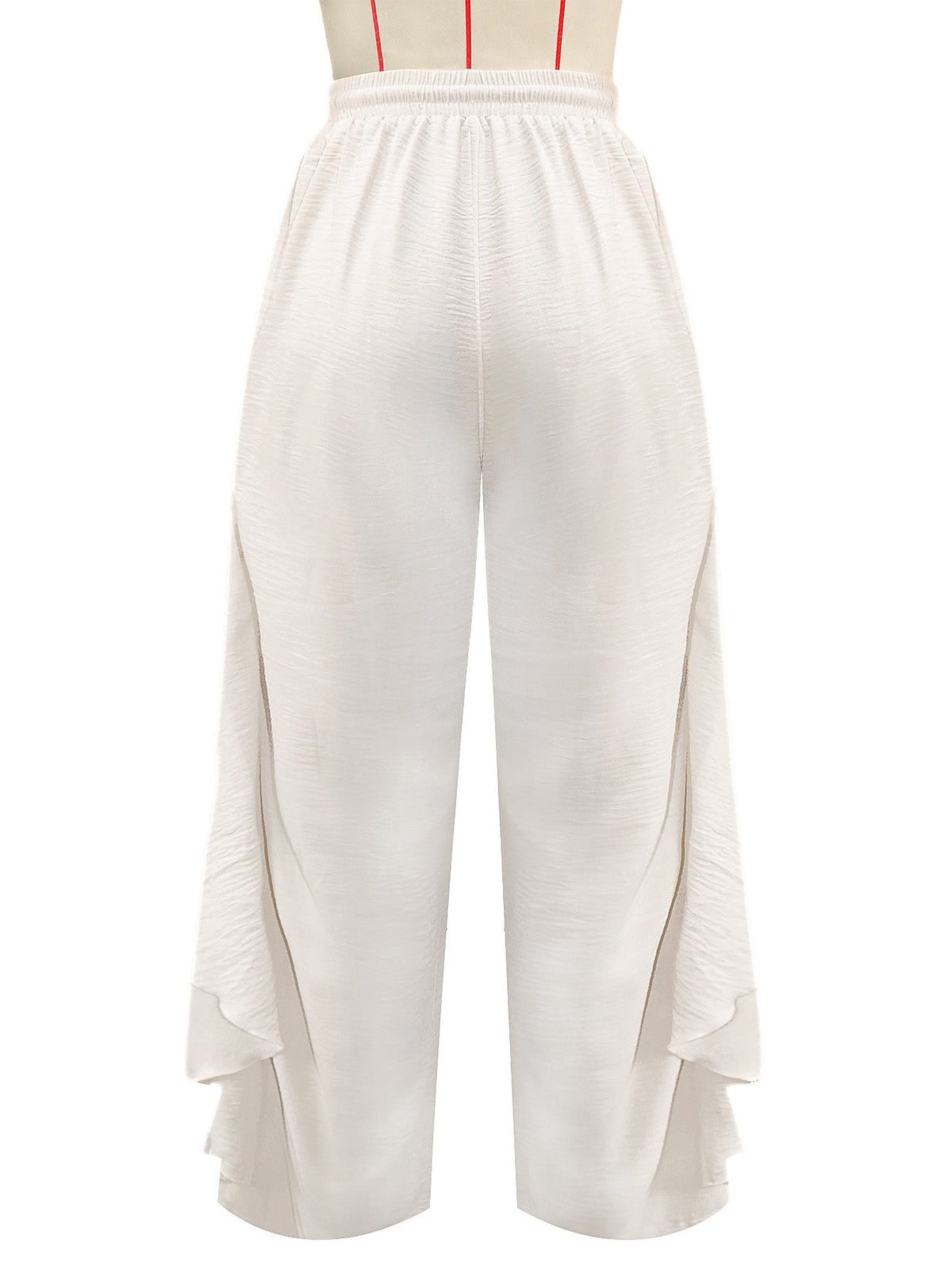 High Waist Drawstring Jogger Pants with Irregular Layered Ruffles for Activewear