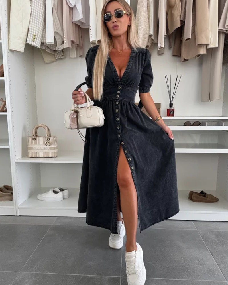 Better Behave Dress Denim Black