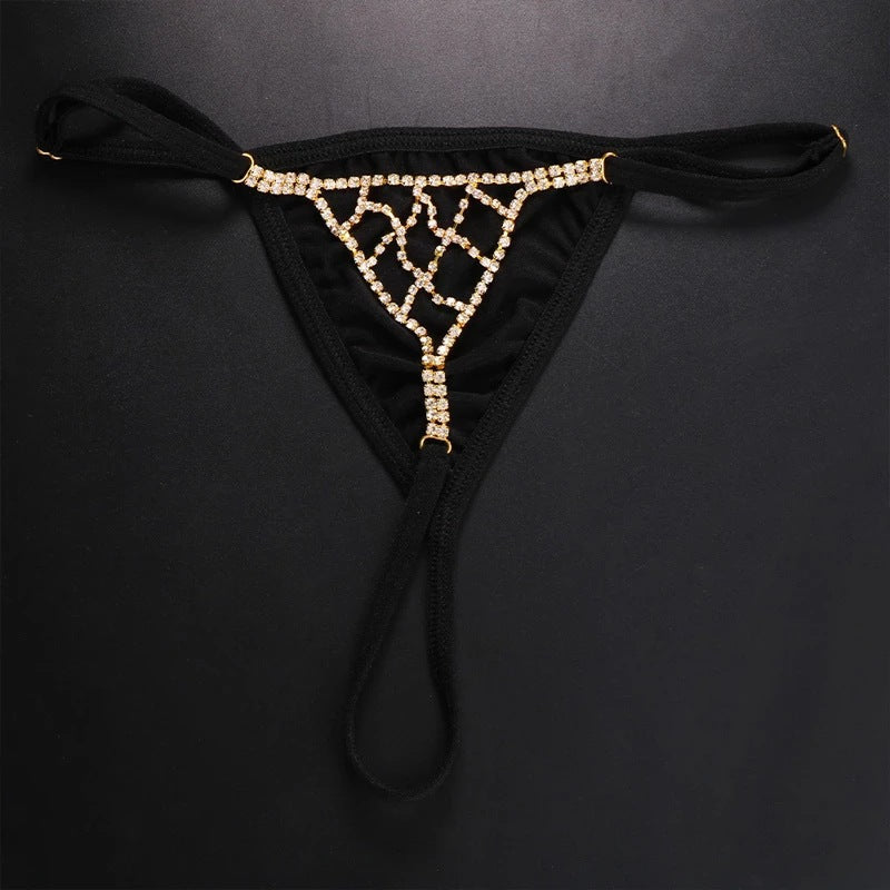 Mesh Rhinestone Underwear Body Chain for Intimate Festival Wear